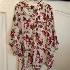 Rose print blouse